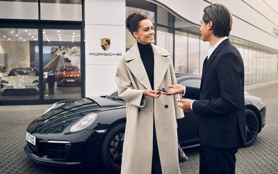 customer meeting with sales representative at a Porsche Dealership - Porsche Owings Mills in Owings Mills MD