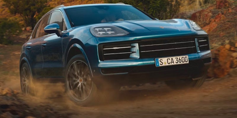 Blue Porsche Cayenne
