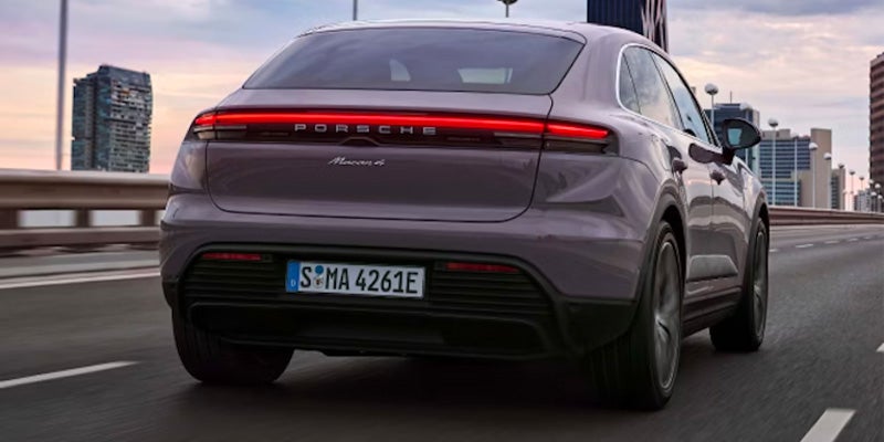 Silver Porsche Macan Rearview